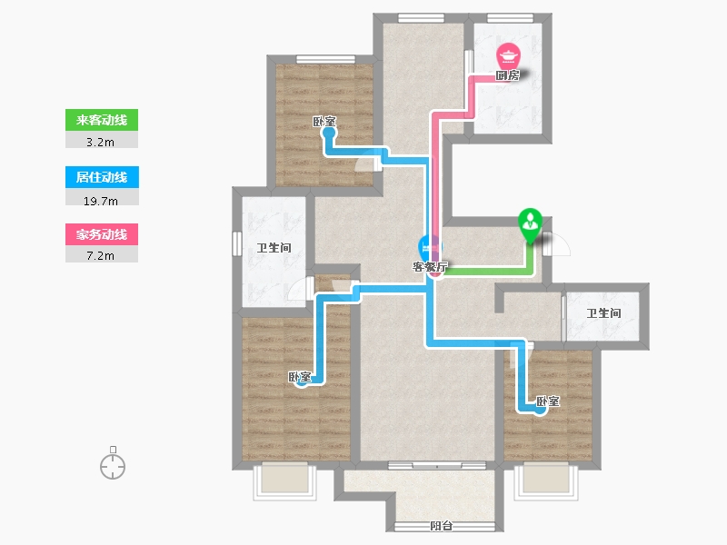 山东省-潍坊市-北辰美嘉-92.00-户型库-动静线