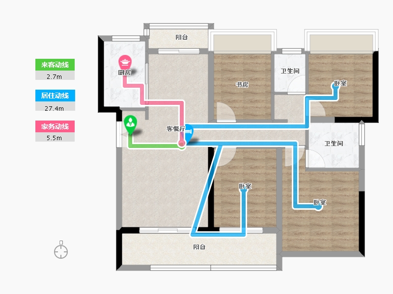 湖北省-孝感市-民邦壹号院-95.53-户型库-动静线