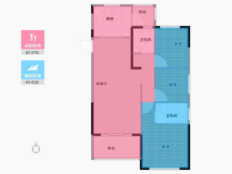 湖北省-襄阳市-襄阳恒大翡翠珑庭-142.21-户型库-动静分区