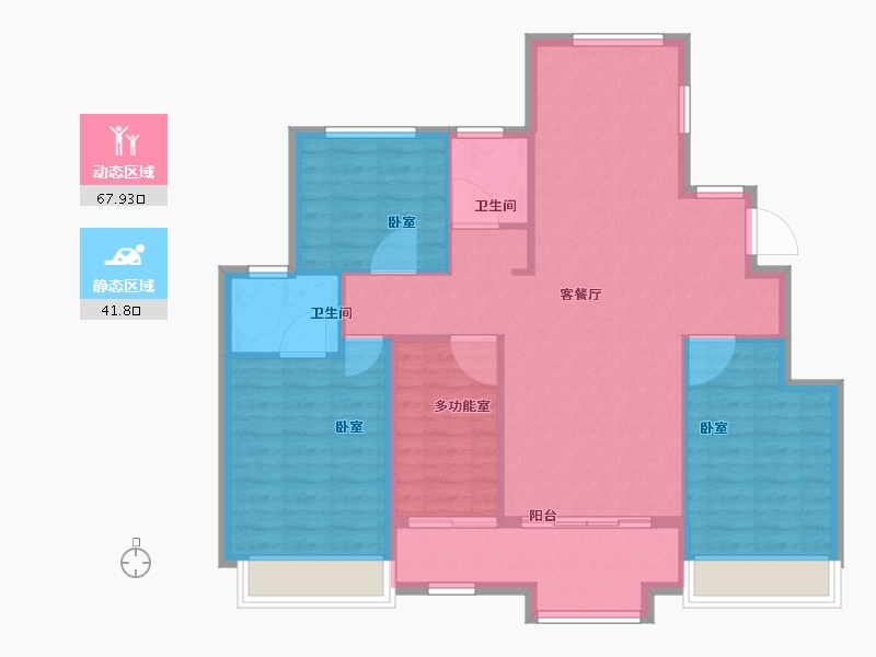 山东省-淄博市-乾宏诚园-100.00-户型库-动静分区