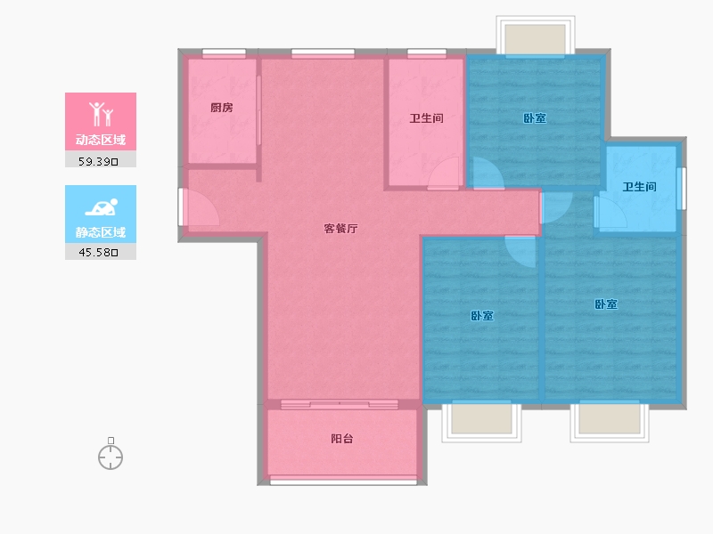 湖北省-孝感市-中仁•御景-96.26-户型库-动静分区