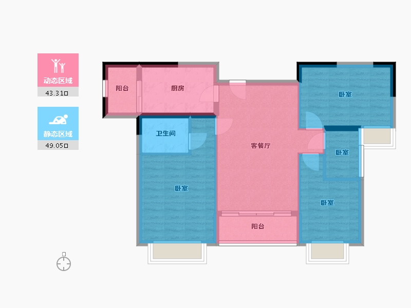 湖北省-武汉市-葛洲坝华庄-83.06-户型库-动静分区