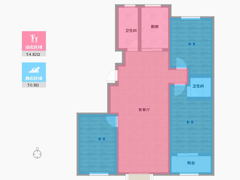 山东省-淄博市-汇鼎麗城-94.00-户型库-动静分区