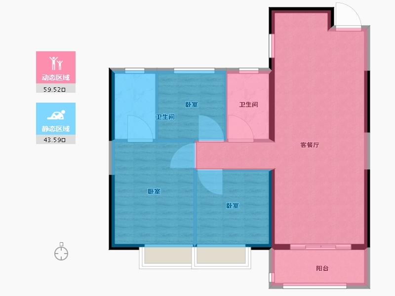 湖北省-武汉市-汉阳城二期云顶-94.31-户型库-动静分区