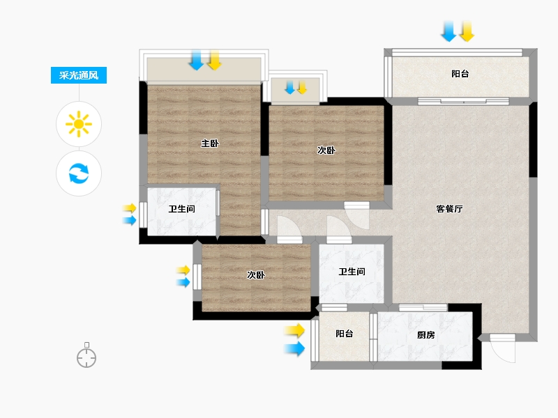 重庆-undefined-银河公园山水-81.91-户型库-采光通风