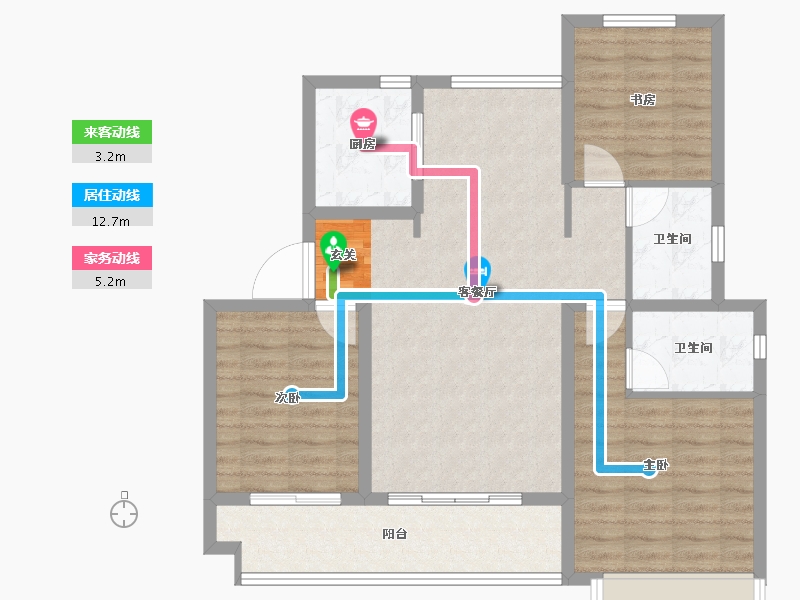 山东省-淄博市-般河郦景-92.00-户型库-动静线