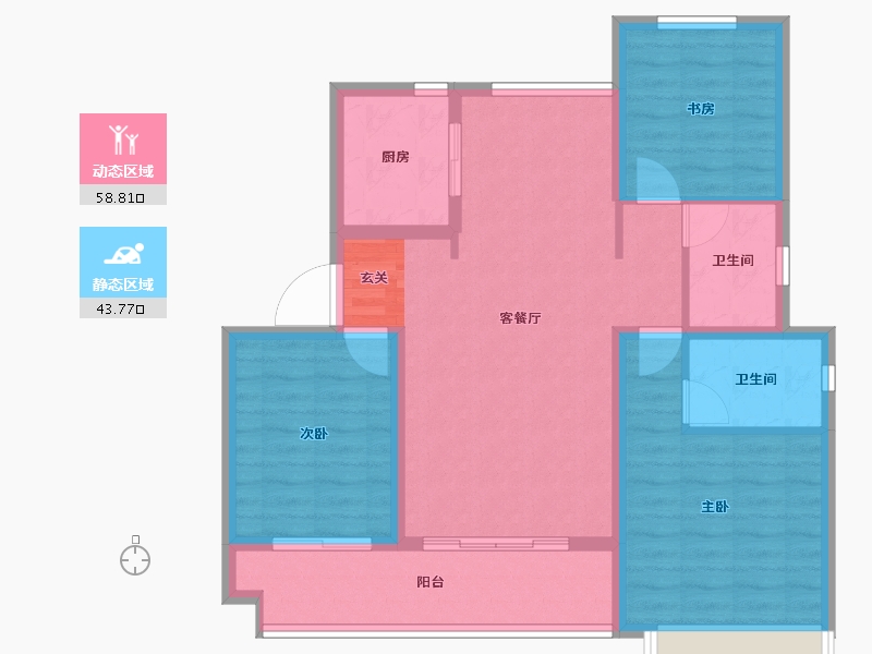 山东省-淄博市-般河郦景-92.00-户型库-动静分区