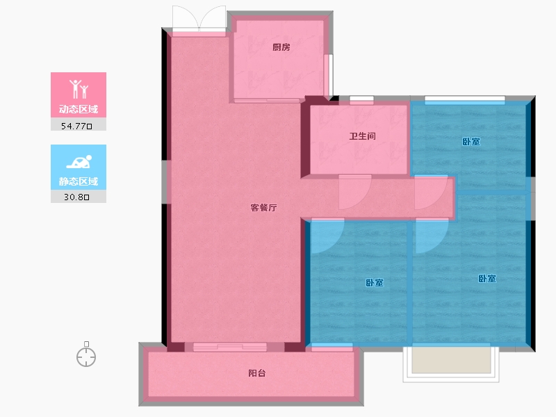 湖北省-武汉市-天纵时代天樾-77.01-户型库-动静分区