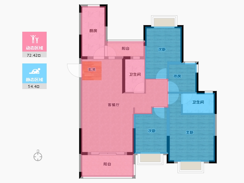 江苏省-常州市-金悦湾花园（常州恒大悦府）-114.01-户型库-动静分区