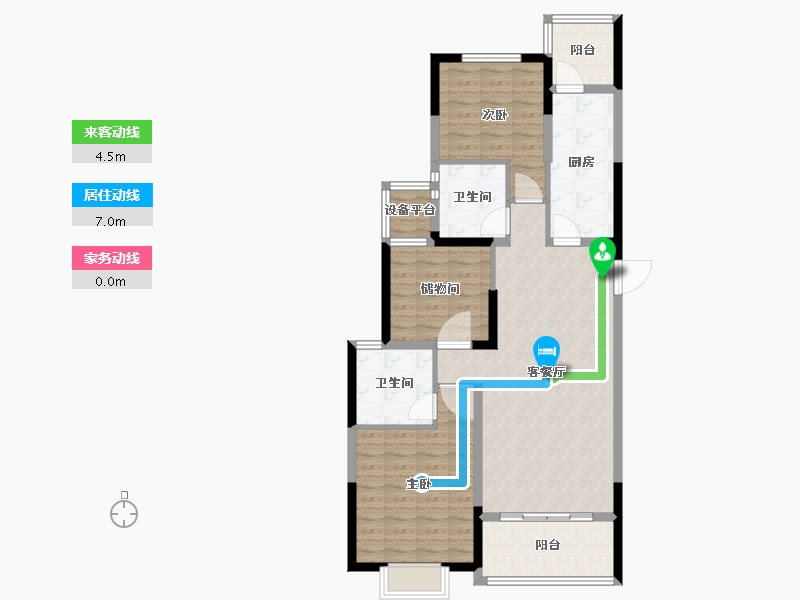 江苏省-常州市-金悦湾花园（常州恒大悦府）-102.00-户型库-动静线