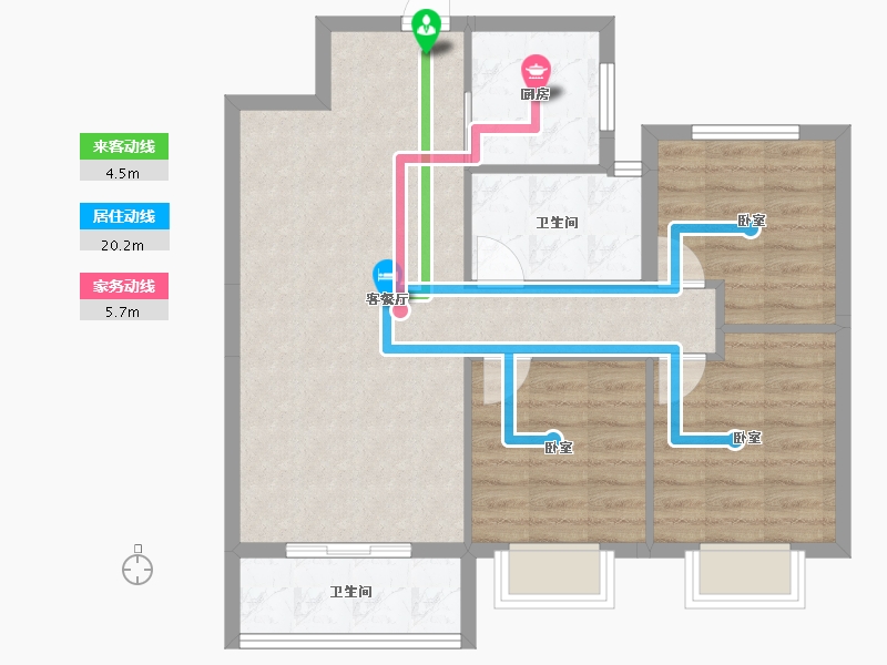 湖北省-孝感市-华厦博园-76.45-户型库-动静线