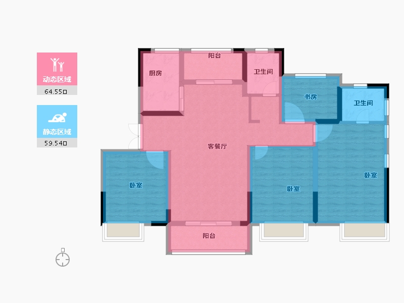 浙江省-宁波市-保集瑞府-111.00-户型库-动静分区