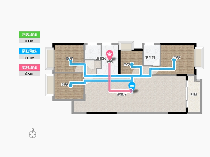 湖北省-武汉市-纽宾凯汉CITY-119.38-户型库-动静线