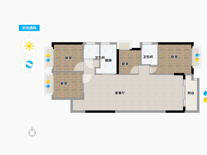 湖北省-武汉市-纽宾凯汉CITY-119.38-户型库-采光通风