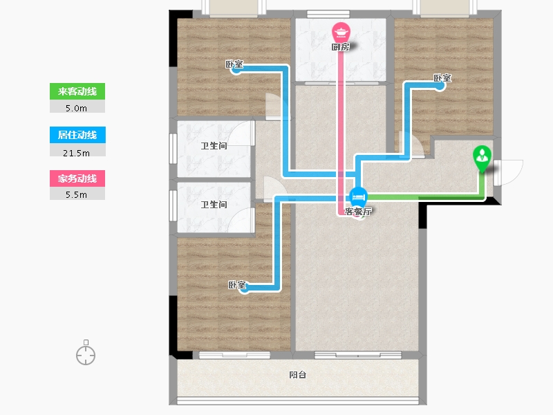 湖北省-武汉市-方园-95.50-户型库-动静线