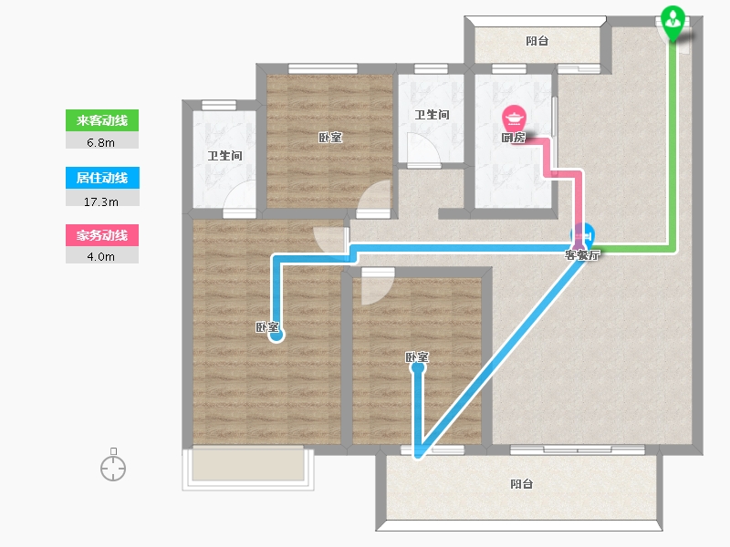 河南省-信阳市-坤瑞·御园-108.90-户型库-动静线