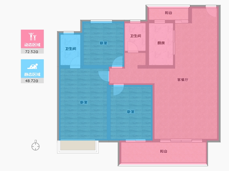 河南省-信阳市-坤瑞·御园-108.90-户型库-动静分区