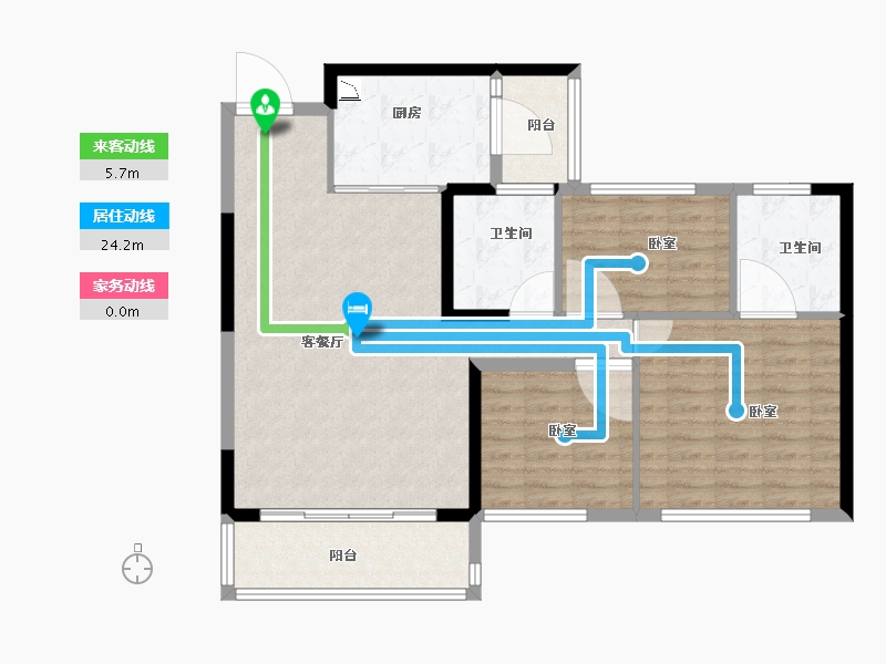 湖北省-襄阳市-襄阳恒大翡翠珑庭-97.56-户型库-动静线