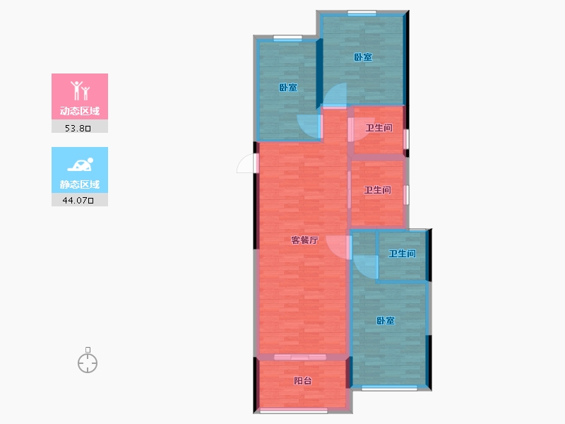 河南省-郑州市-美盛中华城-87.99-户型库-动静分区