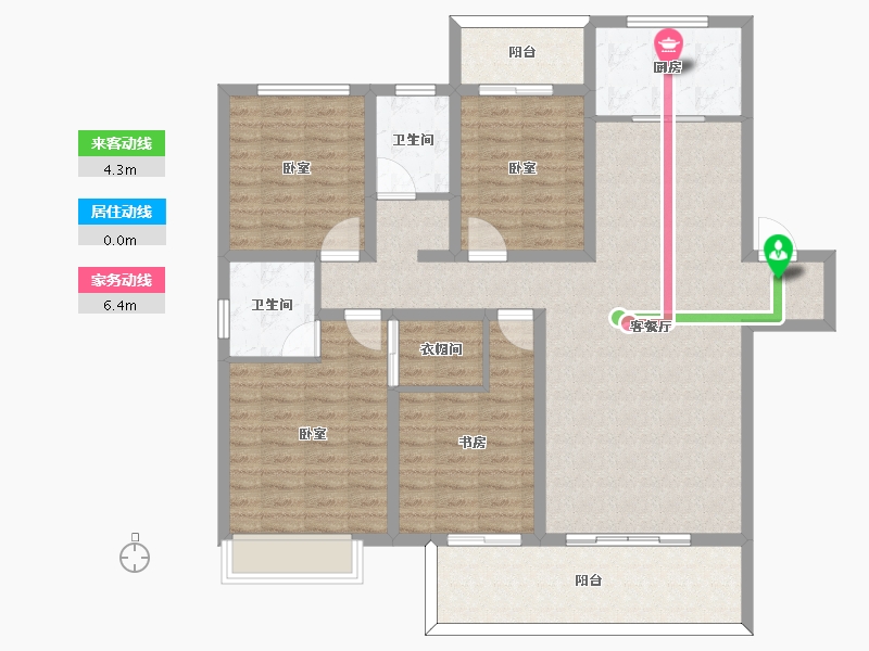 河南省-信阳市-坤瑞·御园-124.38-户型库-动静线