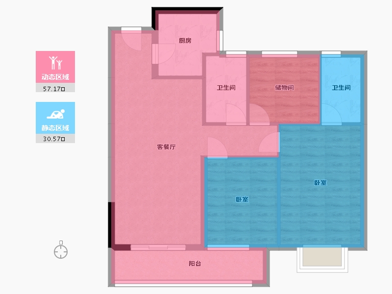 湖北省-武汉市-方园-78.86-户型库-动静分区