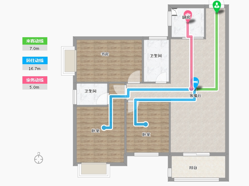 湖北省-孝感市-嘉国·铭座-101.34-户型库-动静线