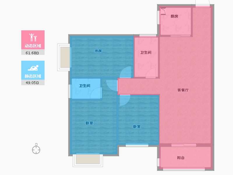 湖北省-孝感市-嘉国·铭座-101.34-户型库-动静分区