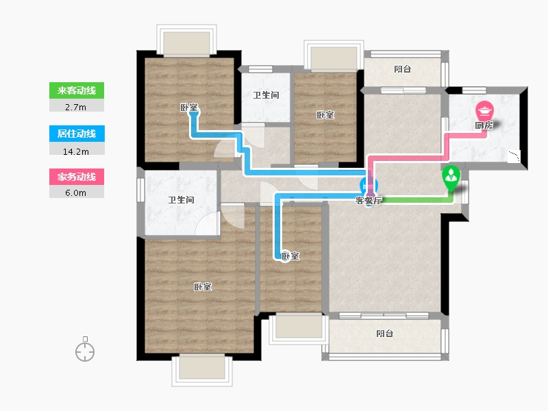 广东省-广州市-恒大御湖郡-91.57-户型库-动静线