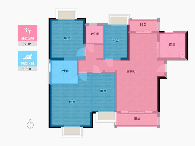 广东省-广州市-恒大御湖郡-91.57-户型库-动静分区