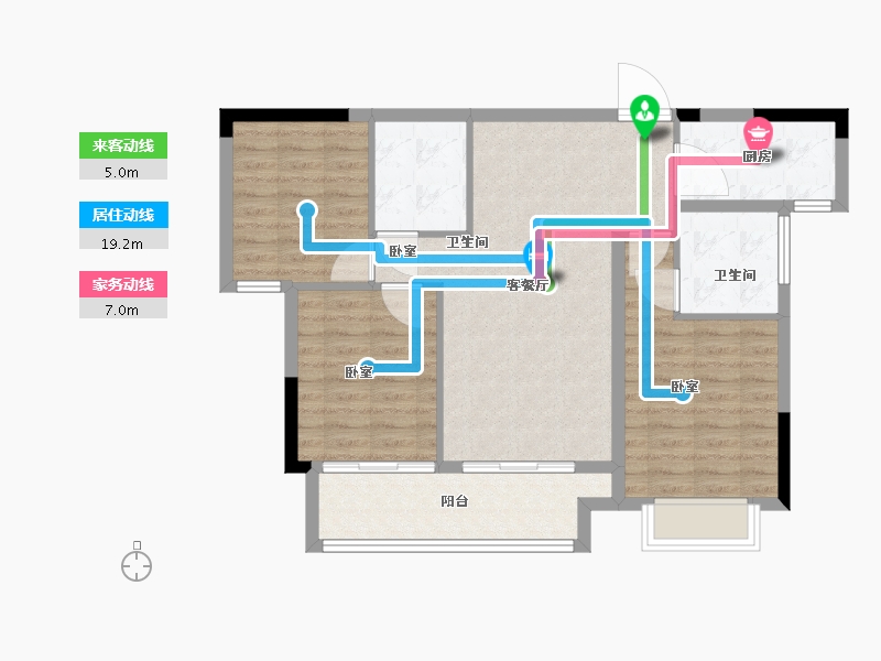 湖北省-武汉市-方园-84.00-户型库-动静线