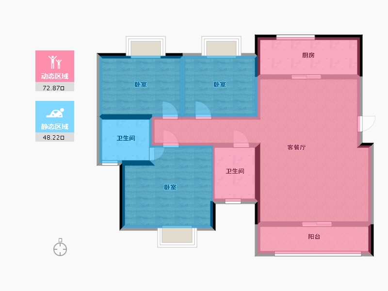 湖南省-株洲市-新桂广场-107.98-户型库-动静分区