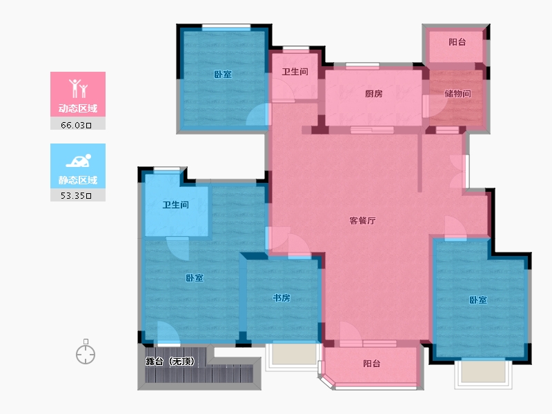 湖北省-武汉市-爱家名校华城-108.87-户型库-动静分区