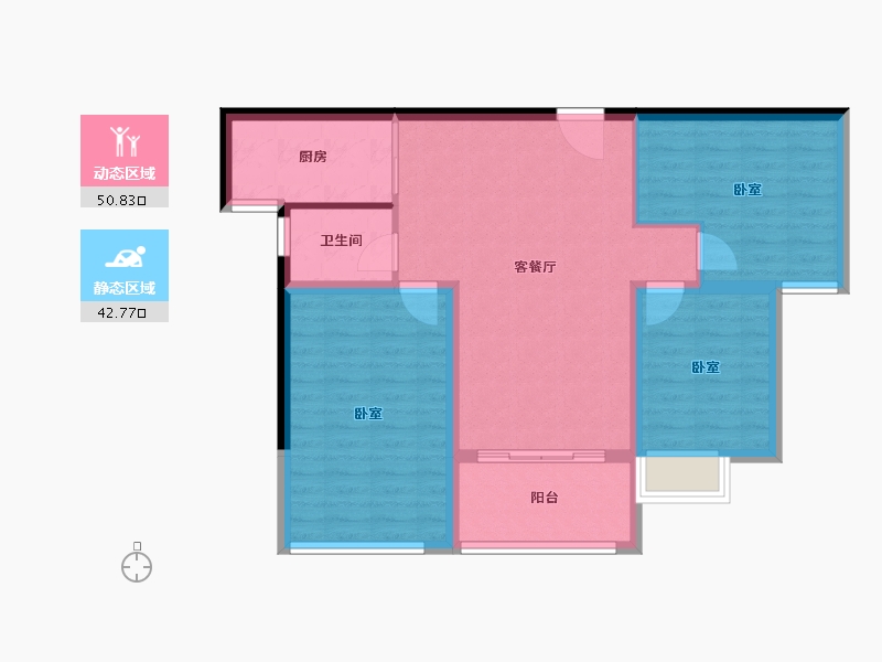 湖北省-孝感市-中仁•御景-84.44-户型库-动静分区