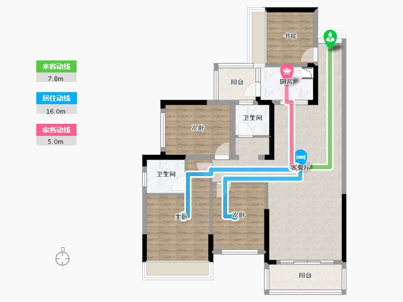 湖南省-株洲市-锦融·紫金和府-107.73-户型库-动静线