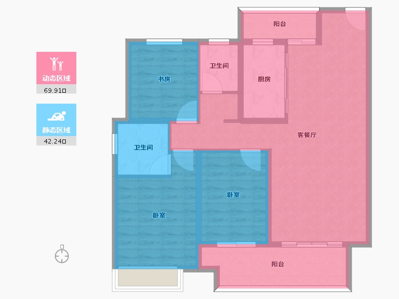 河南省-信阳市-坤瑞·御园-100.70-户型库-动静分区