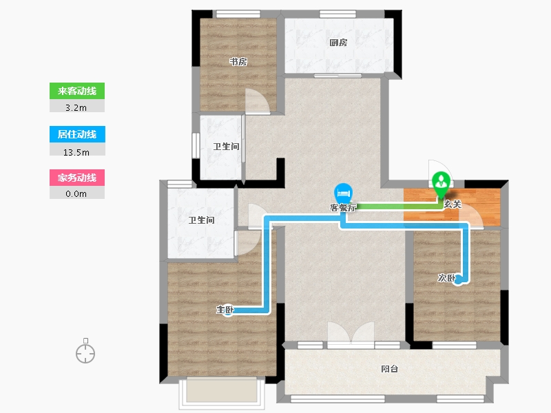 山东省-潍坊市-绿地新里城-98.40-户型库-动静线