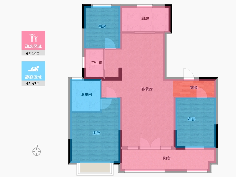 山东省-潍坊市-绿地新里城-98.40-户型库-动静分区