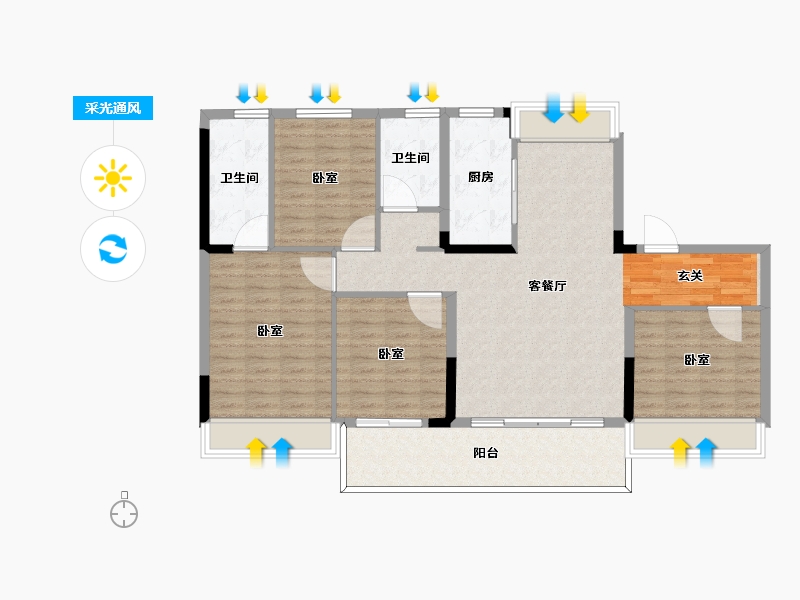 河南省-信阳市-固始碧桂园-114.00-户型库-采光通风