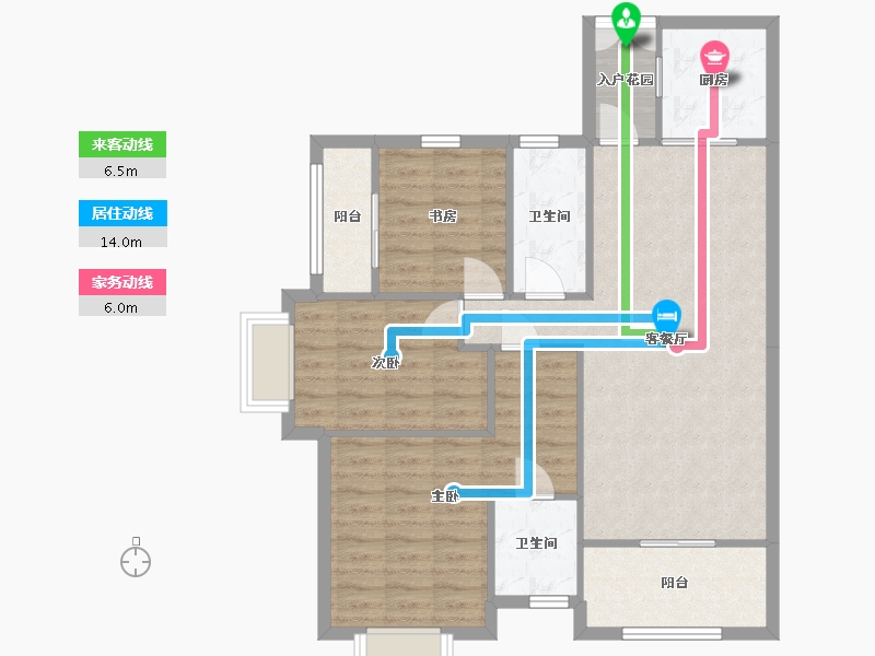 贵州省-贵阳市-宇虹万花城-89.84-户型库-动静线