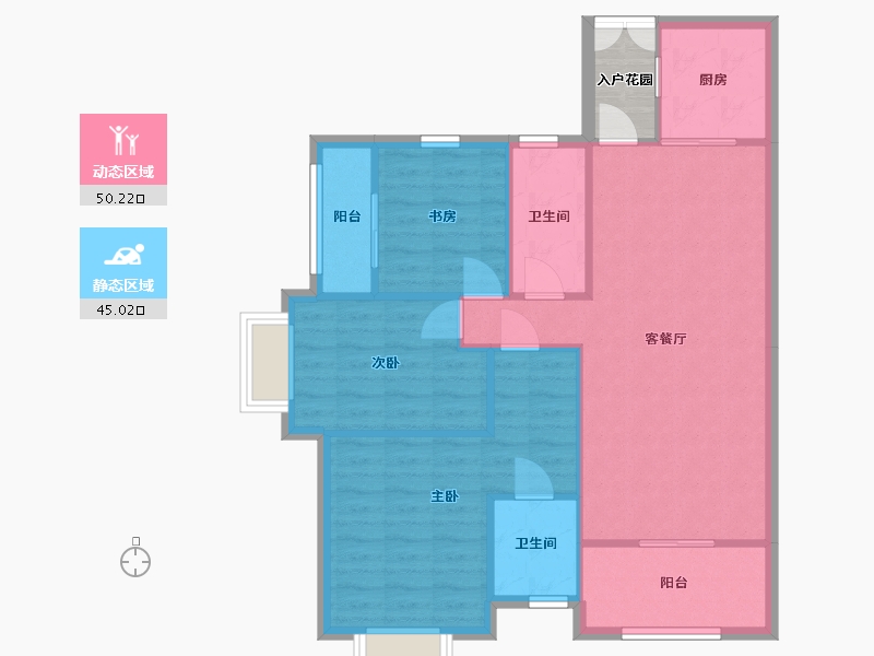 贵州省-贵阳市-宇虹万花城-89.84-户型库-动静分区