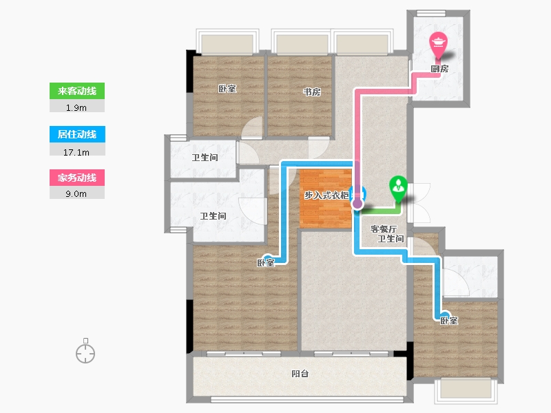 湖北省-武汉市-方园-141.00-户型库-动静线