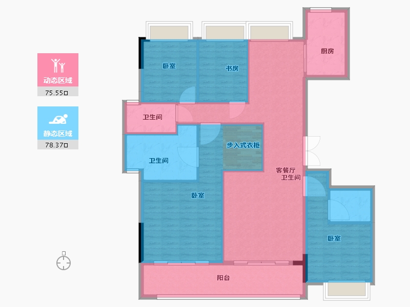 湖北省-武汉市-方园-141.00-户型库-动静分区