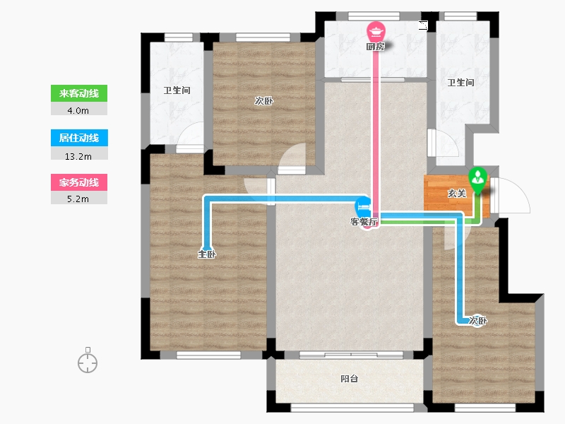 山东省-淄博市-远方凤栖园-95.53-户型库-动静线