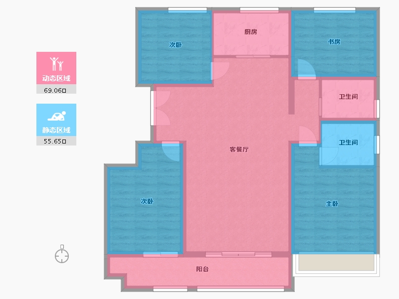 山东省-潍坊市-恒信宝通御园-112.18-户型库-动静分区