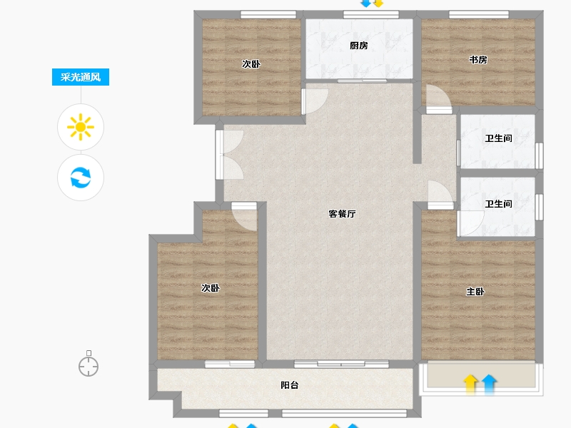 山东省-潍坊市-恒信宝通御园-112.18-户型库-采光通风