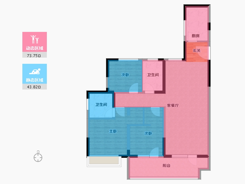 山东省-淄博市-宏程健康活力城-105.00-户型库-动静分区