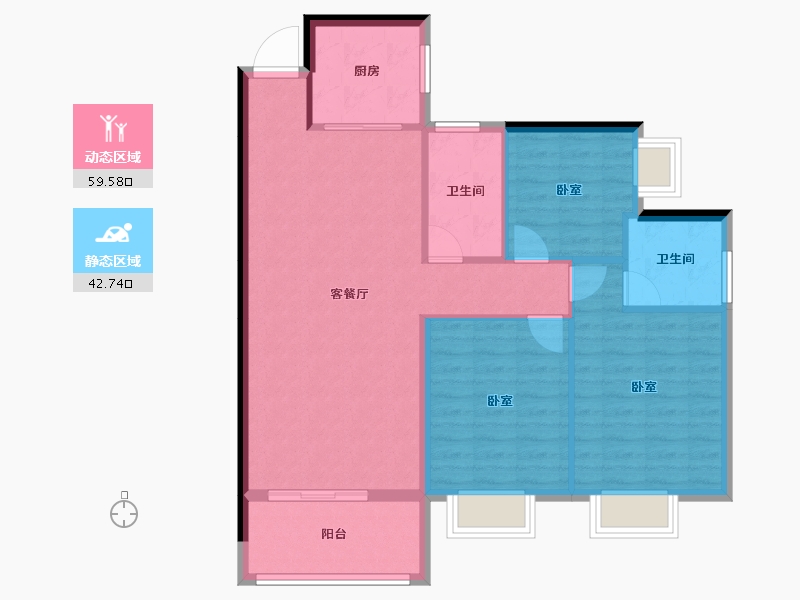 湖北省-孝感市-中仁•御景-93.21-户型库-动静分区