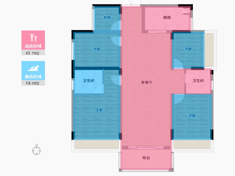 湖南省-株洲市-锦绣豪庭-110.68-户型库-动静分区