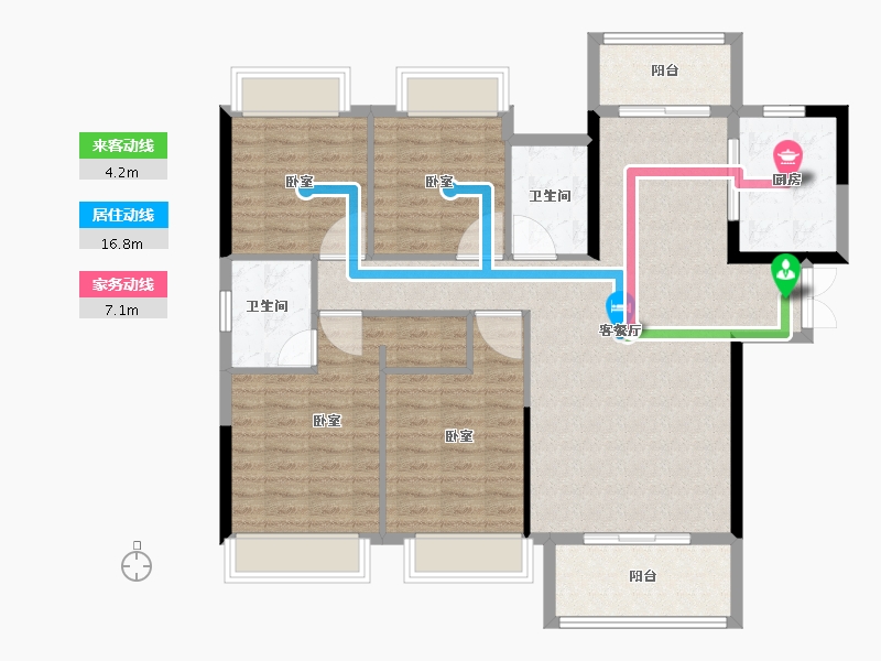 湖北省-孝感市-应城云天玉锦湾-114.00-户型库-动静线