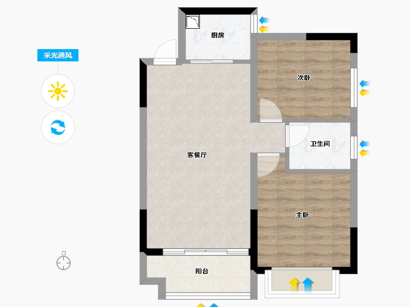 湖南省-湘潭市-太阳城-58.24-户型库-采光通风